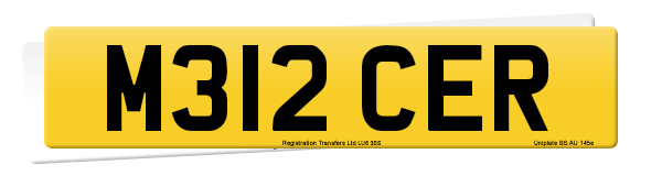 Registration number M312 CER